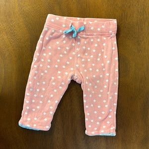 Baby Boden reversible pink polka dot pants 3-6 months
